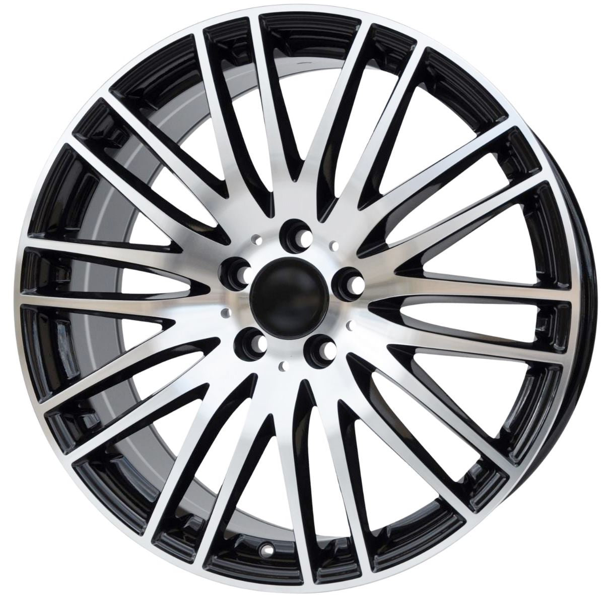 PDW FBX244 Alufælge 18" 5x112 ET42 – Poleret/sort (sæt á 4)