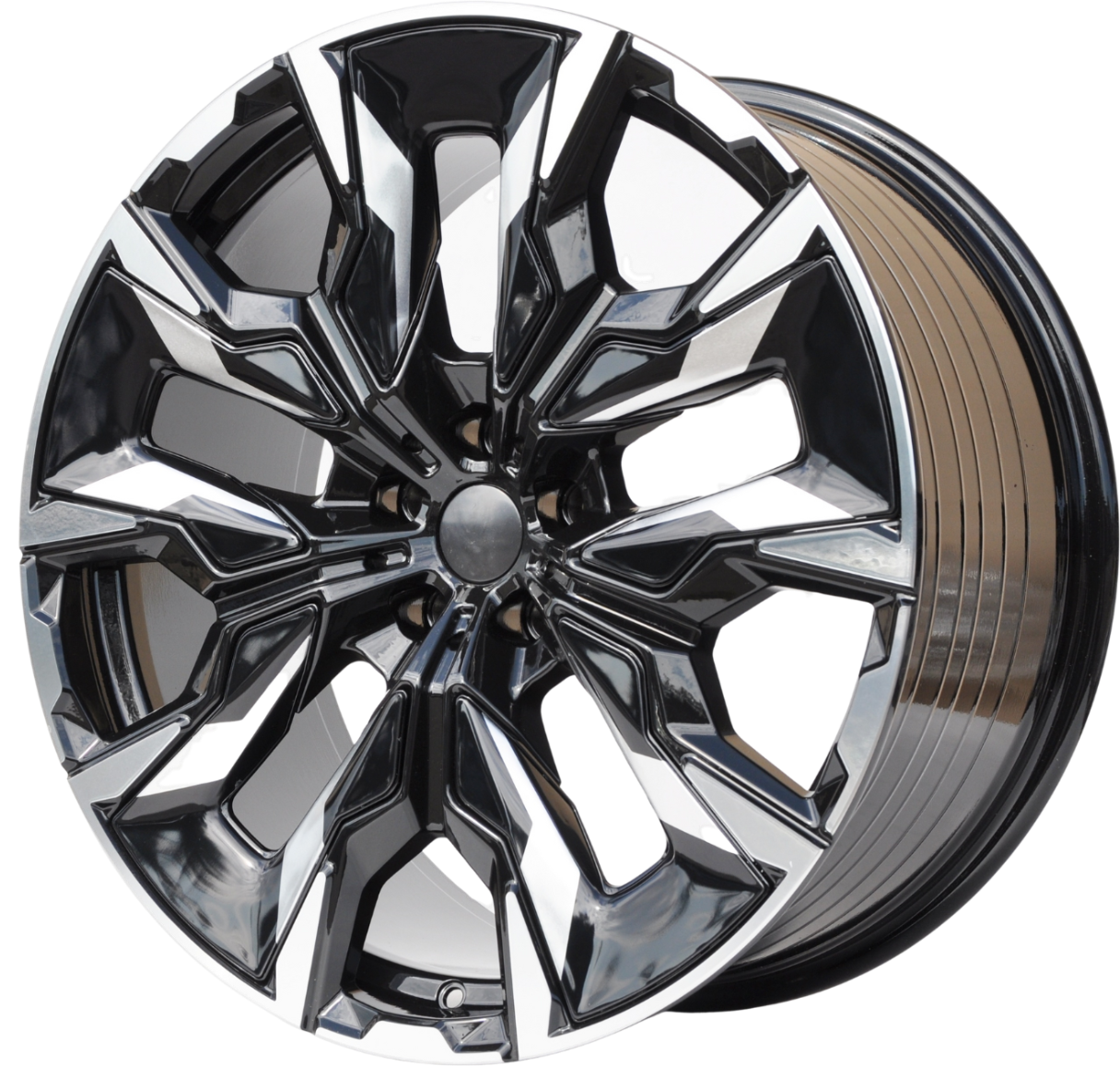 PDW 5915 Alufælge 20" 5x112 ET28 – Poleret/sort (sæt á 4)