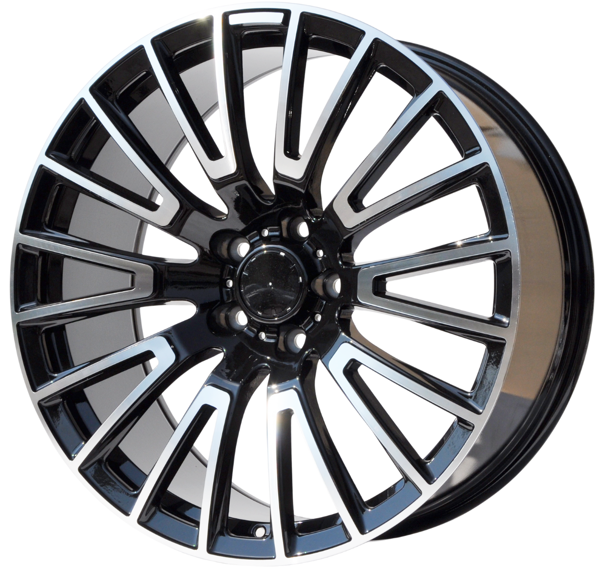 PDW 1070 Alufælge 22" 5x130 ET36 – Poleret/sort (sæt á 4)