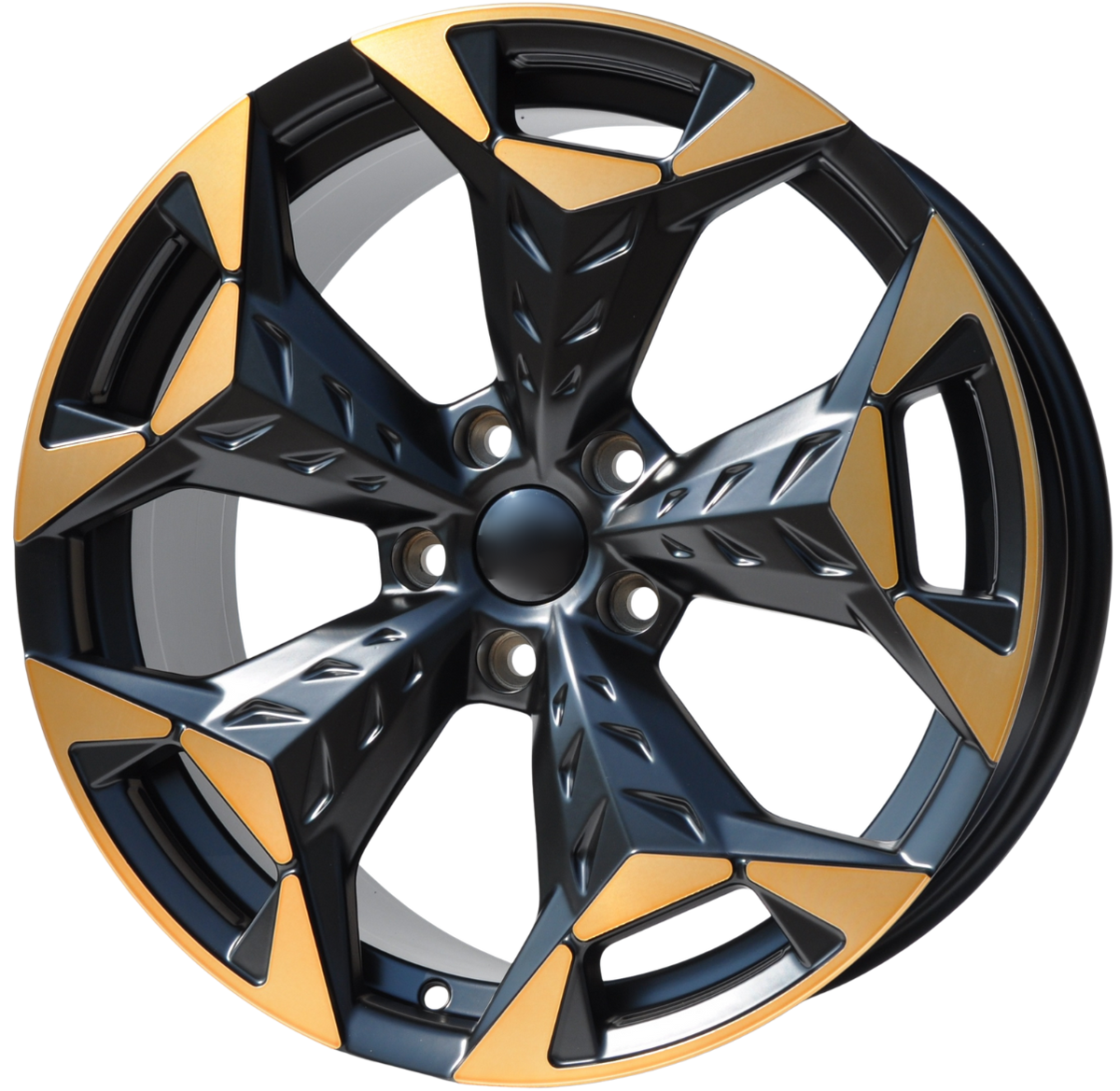 PDW 5717 Alufælge 18" 8J 5x112 ET38 – Poleret/sort/kobber halvmat (sæt á 4)