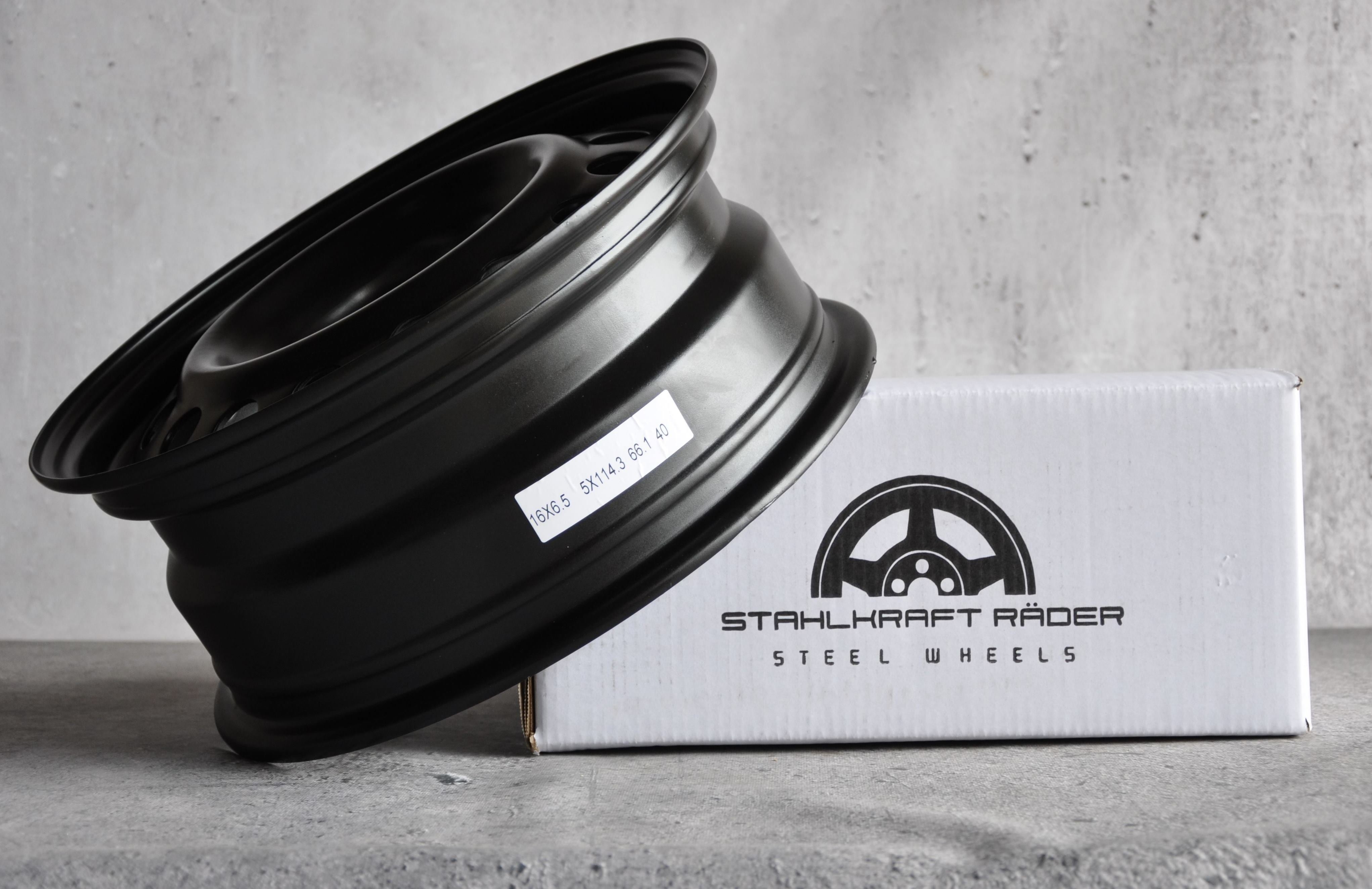 Stahlkraft Rader A16SZT Stålfælge 16" 5x114.3 ET40 – Black perl (stk)