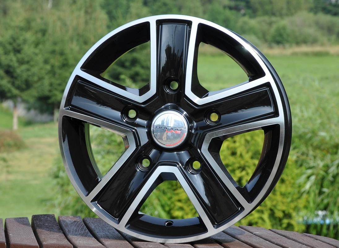 PDW 473 Alufælge 15" 5x160 ET58 – Poleret/sort (sæt á 4)