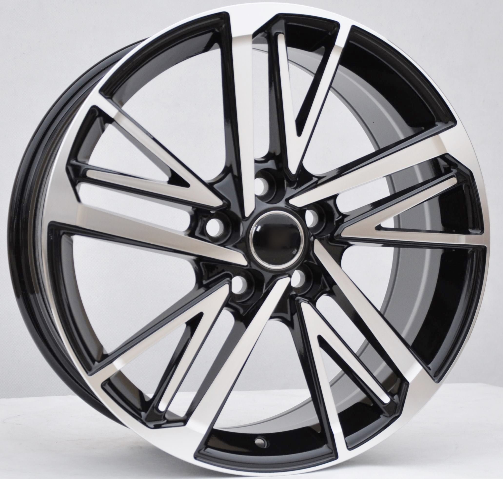 PDW FBX255 Alufælge 17" 5x100 ET50 – Poleret/sort (sæt á 4)