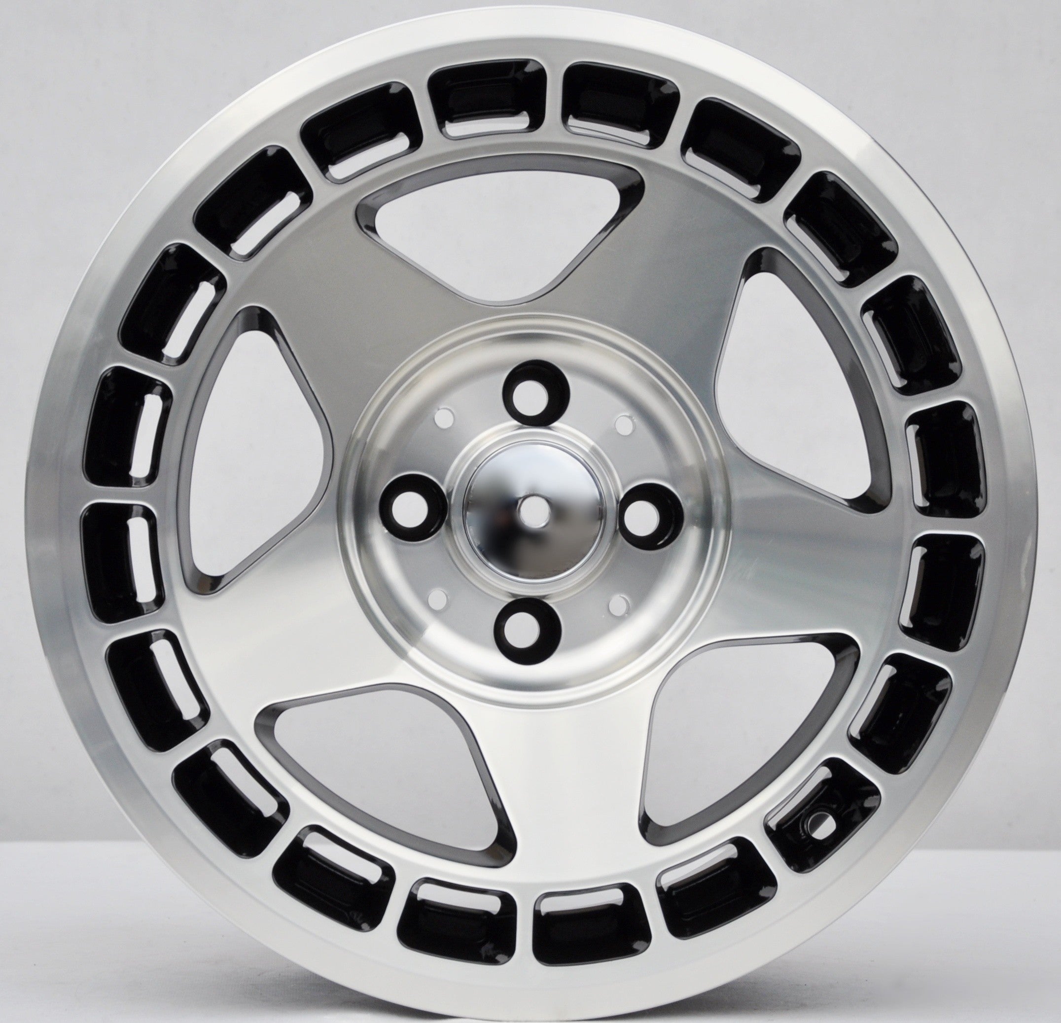 PDW 927 Alufælge 15" 4x100 ET24 – Poleret/sort (sæt á 4)