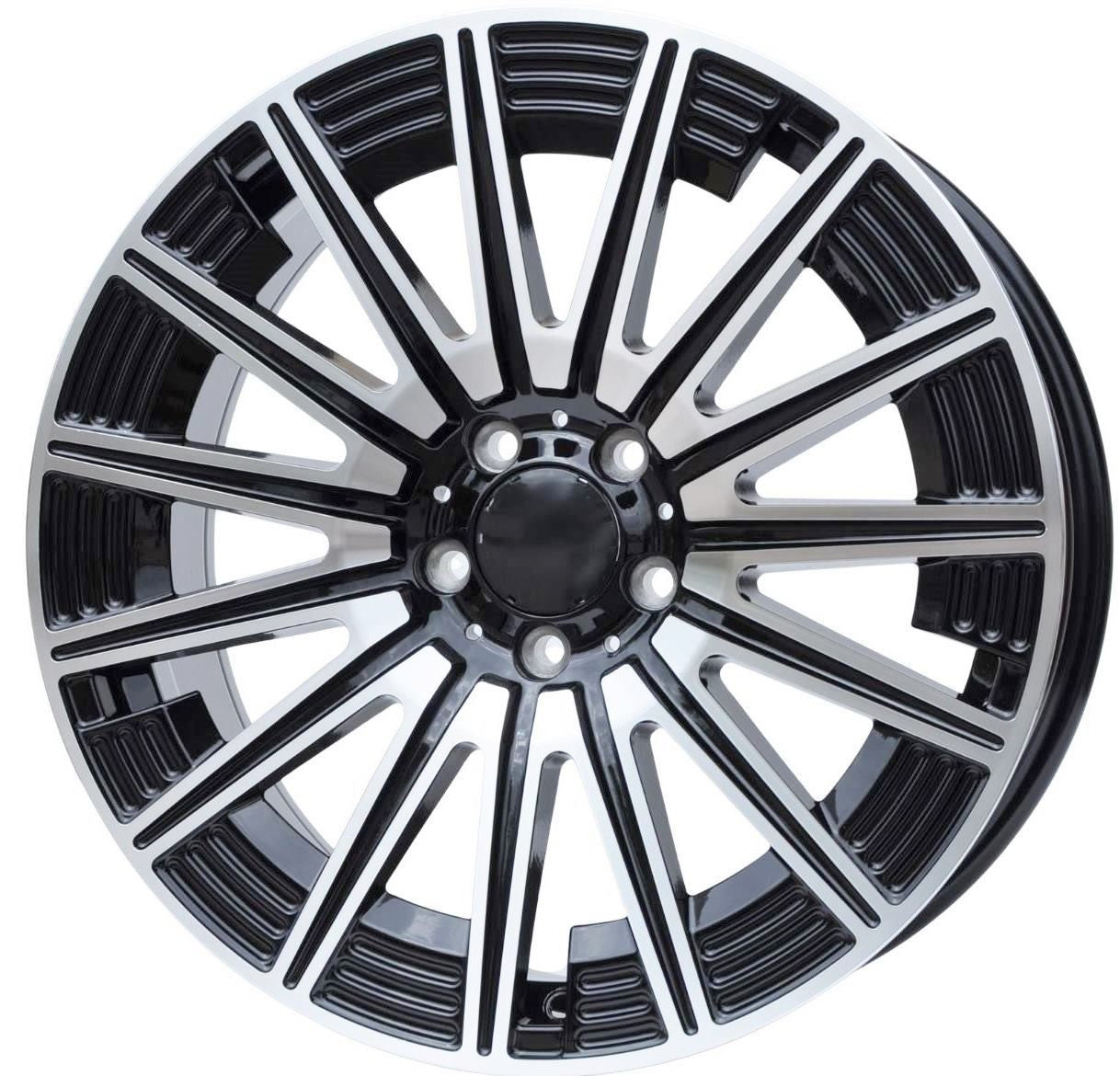 PDW FLB005 Alufælge 20" 5x112 ET43 – Poleret/sort (sæt á 4)
