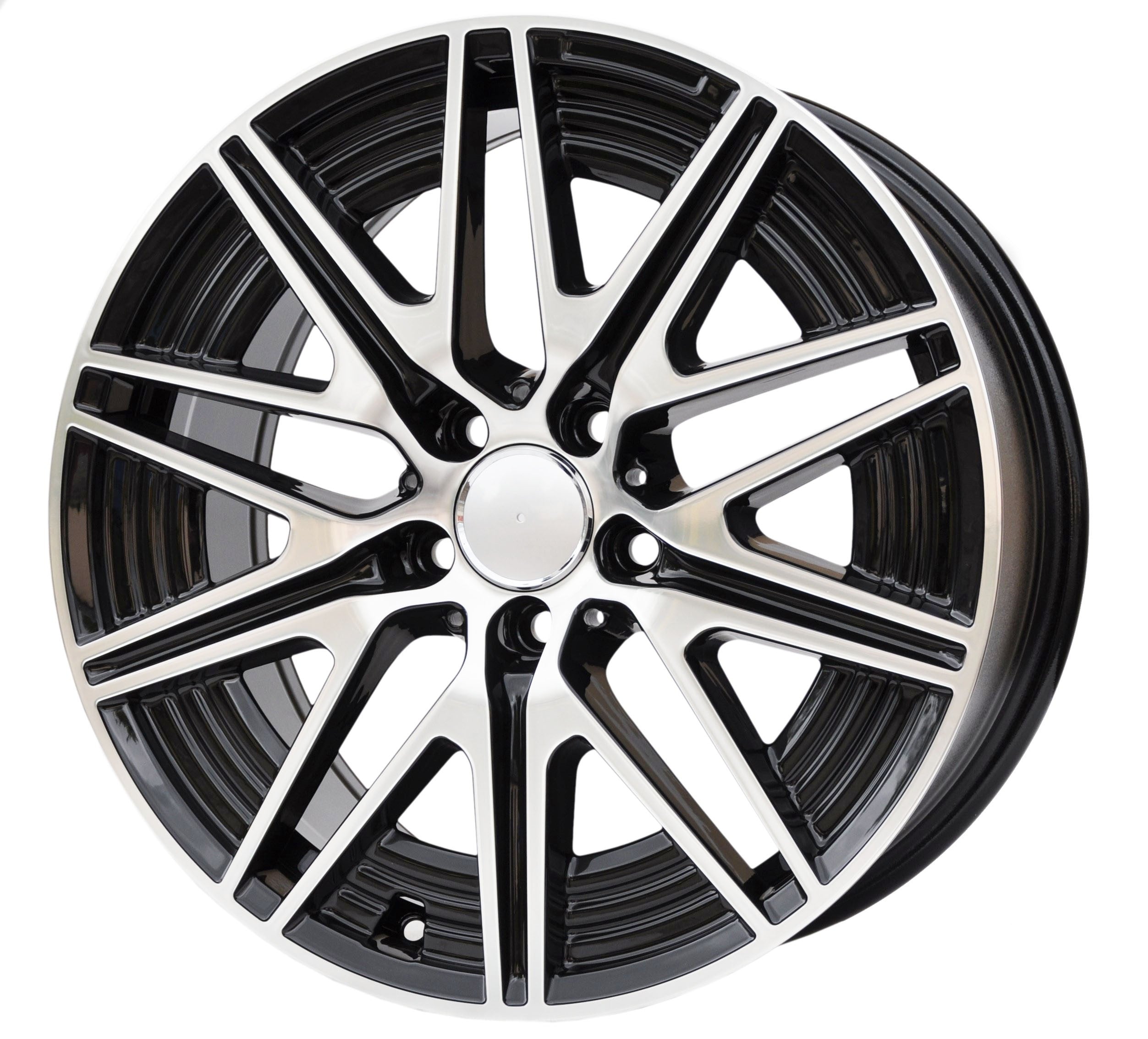 PDW Y0102 Alufælge 19" 5x112 ET40 – Poleret/sort (sæt á 4)