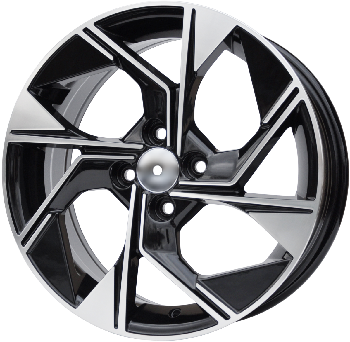 PDW 1265 Alufælge 16" 4x100 ET45 – Poleret/sort (sæt á 4)