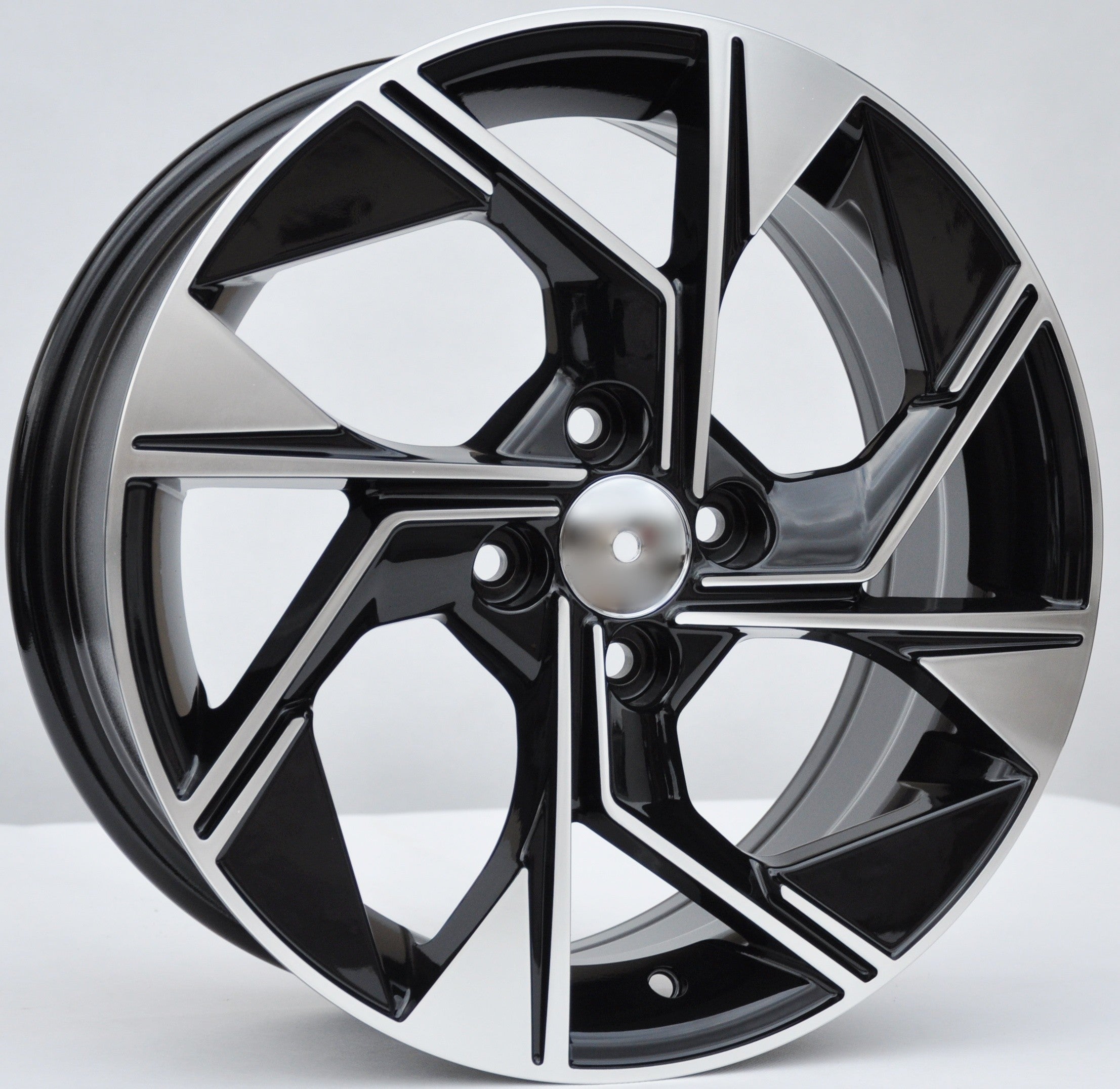 PDW 1265 Alufælge 16" 4x100 ET45 – Poleret/sort (sæt á 4)