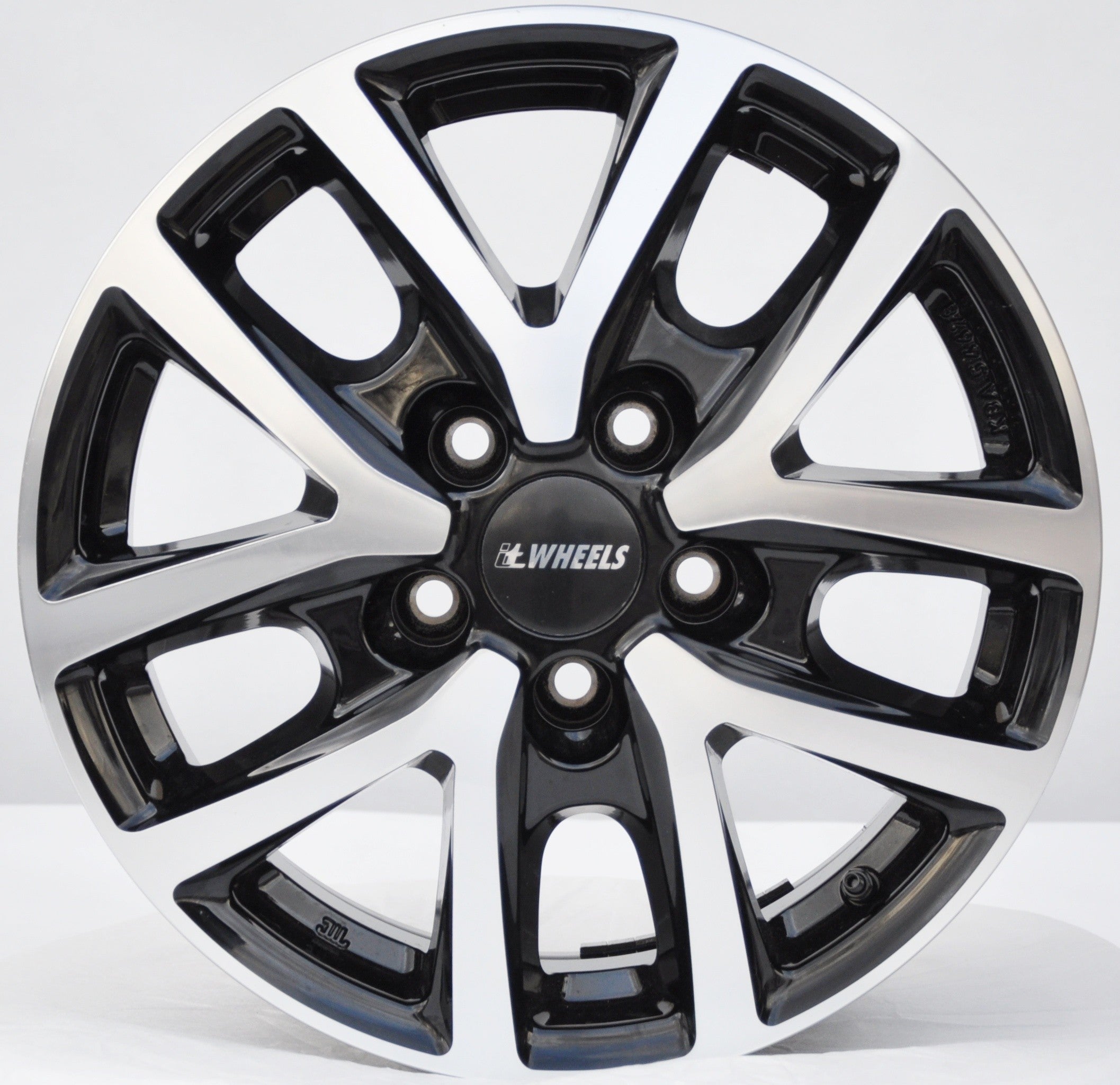itWheels cl2t/kba54678 Alufælge 16" 5x114.3 ET48 – Poleret/sort (sæt á 4)
