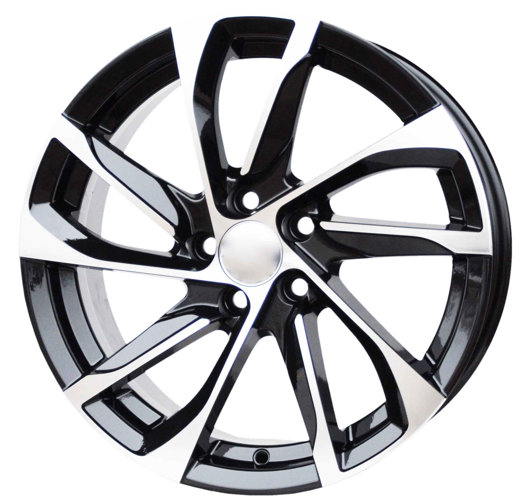 PDW 5760/1514/TORINO Alufælge 15" 5x100 ET40 – Poleret/sort (sæt á 4)