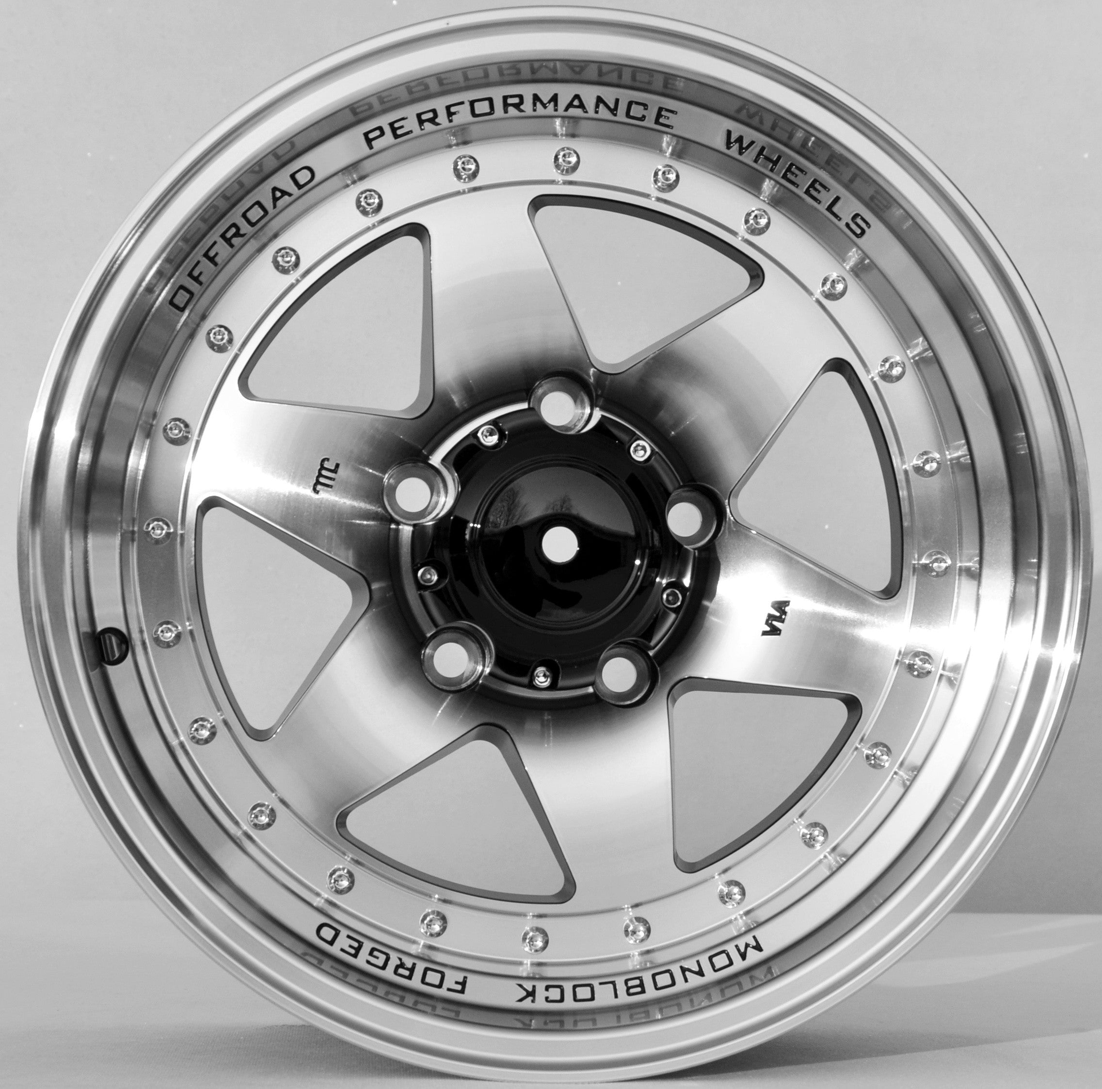 PDW 2156 Alufælge 16" 5x127 ET0 – Poleret/sort (sæt á 4)