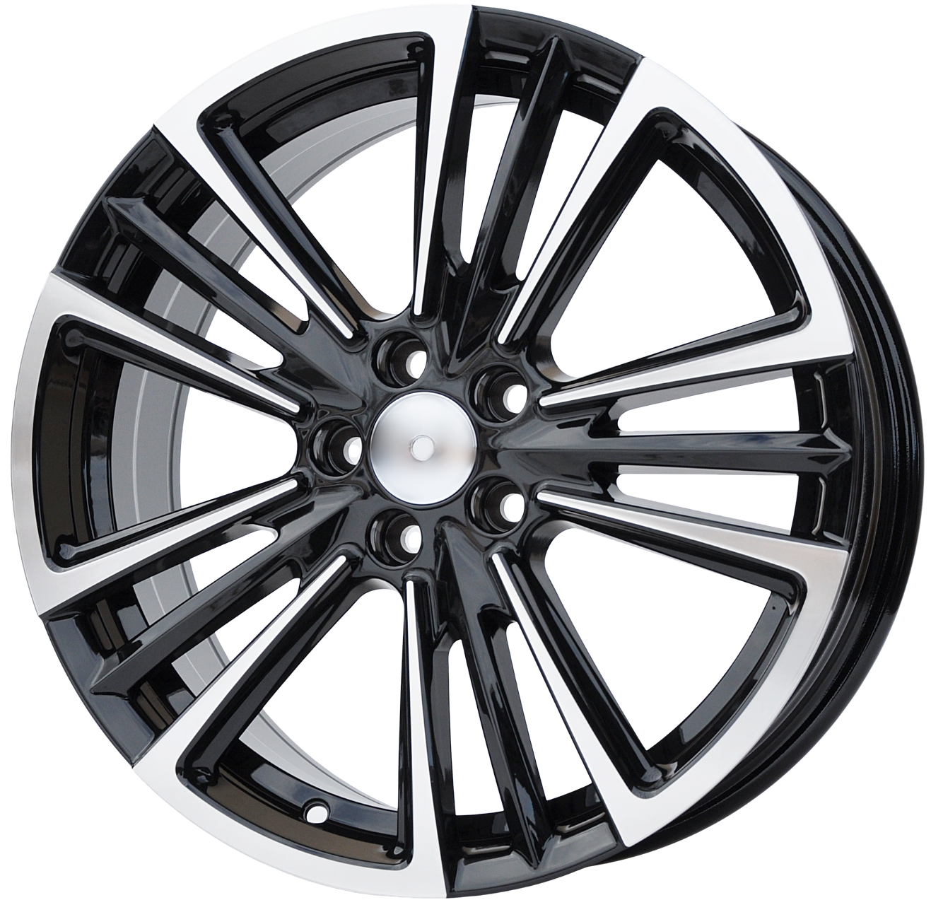 PDW 1257 Alufælge 17" 5x100 ET47 – Poleret/sort (sæt á 4)