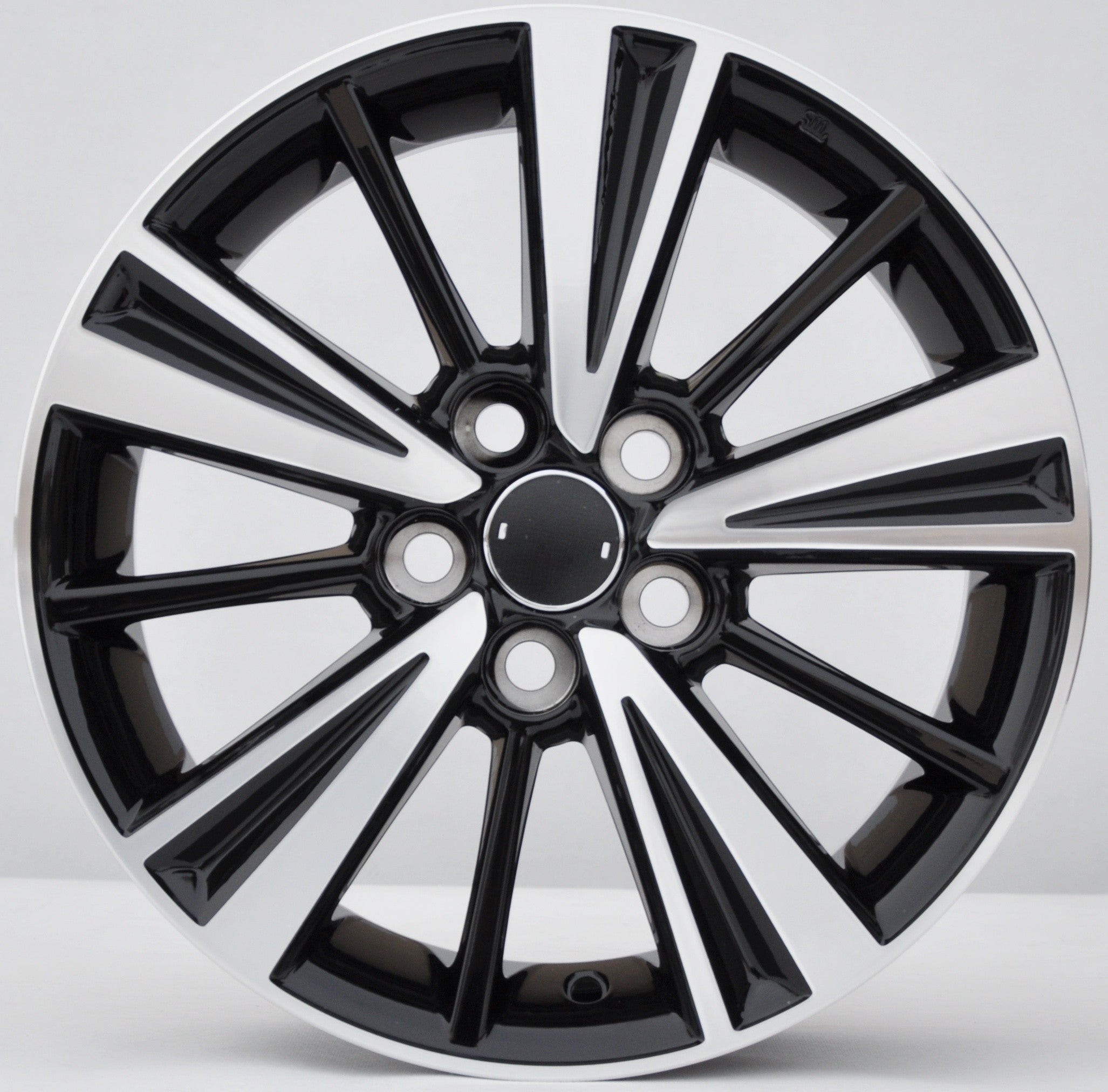 PDW 5449 Alufælge 15" 5x100 ET40 – Poleret/sort (sæt á 4)