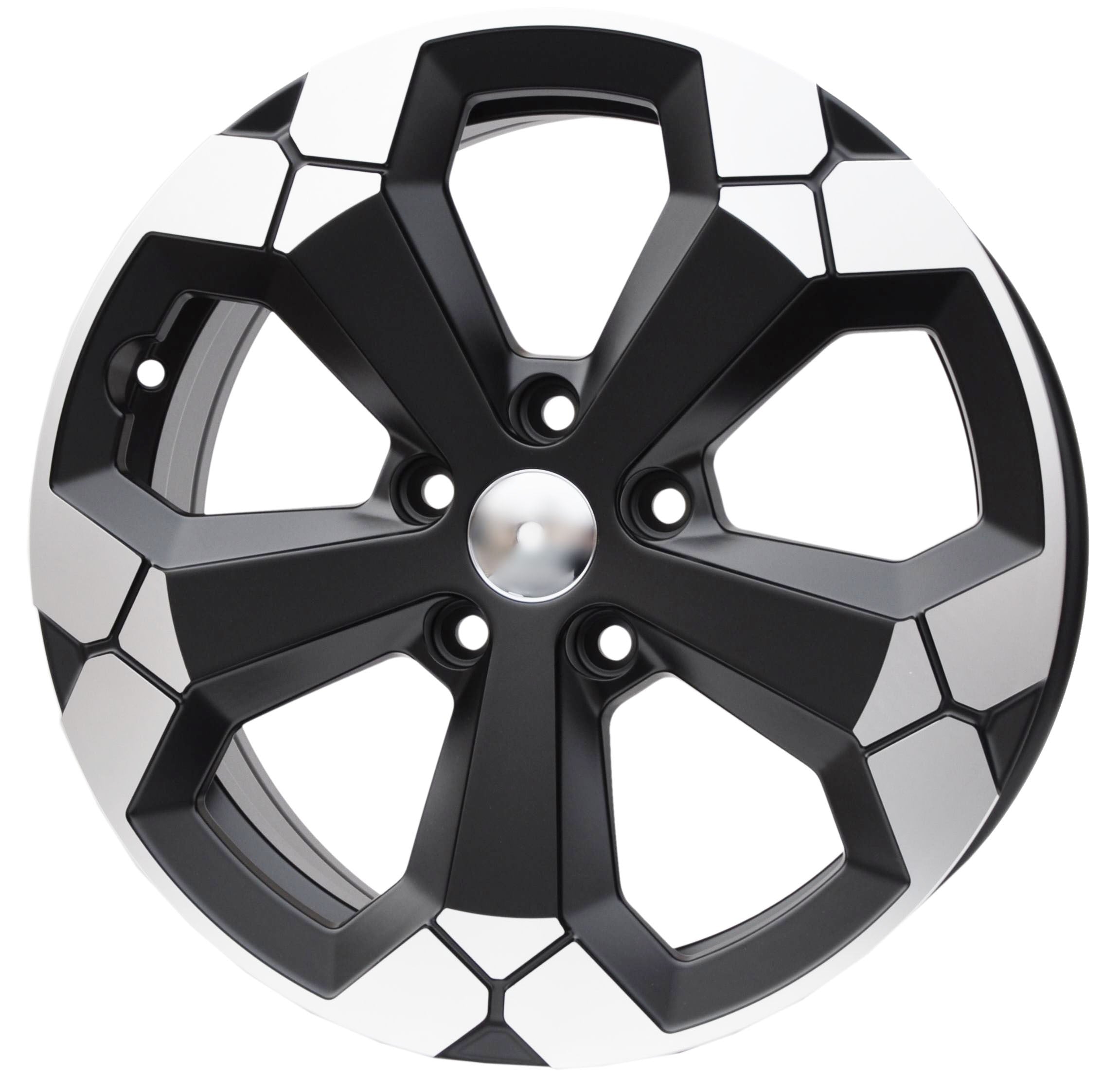 PDW 1274BPHM Alufælge 17" 5x114.3 ET32 – Poleret/sort (sæt á 4)