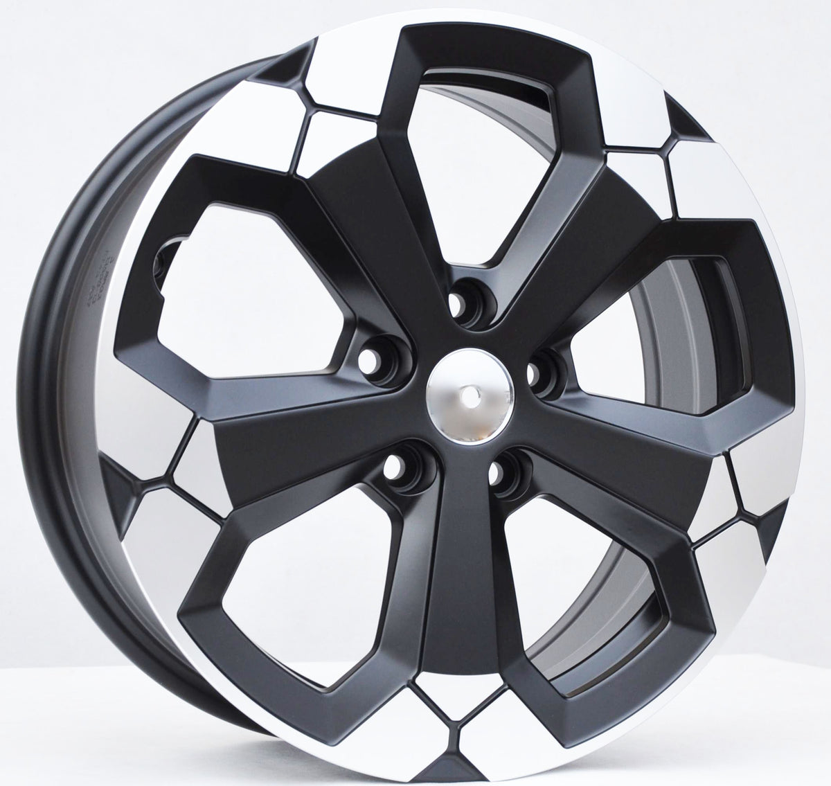 PDW 1274BPHM Alufælge 17" 6,5J 5x114.3 ET32 – Poleret/sort (sæt á 4)