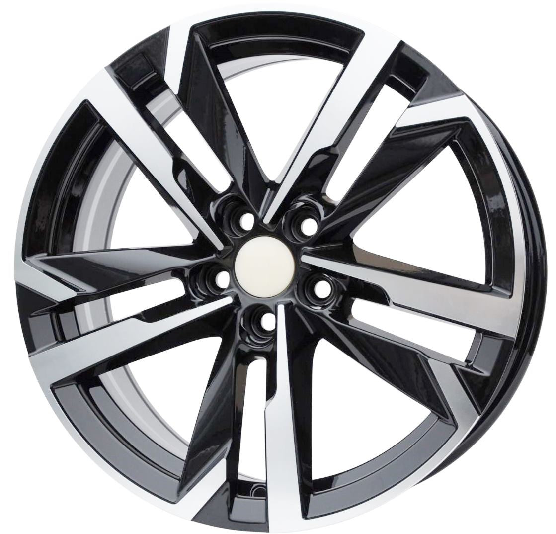 PDW FBX254 Alufælge 17" 5x100 ET39 – Poleret/sort (sæt á 4)