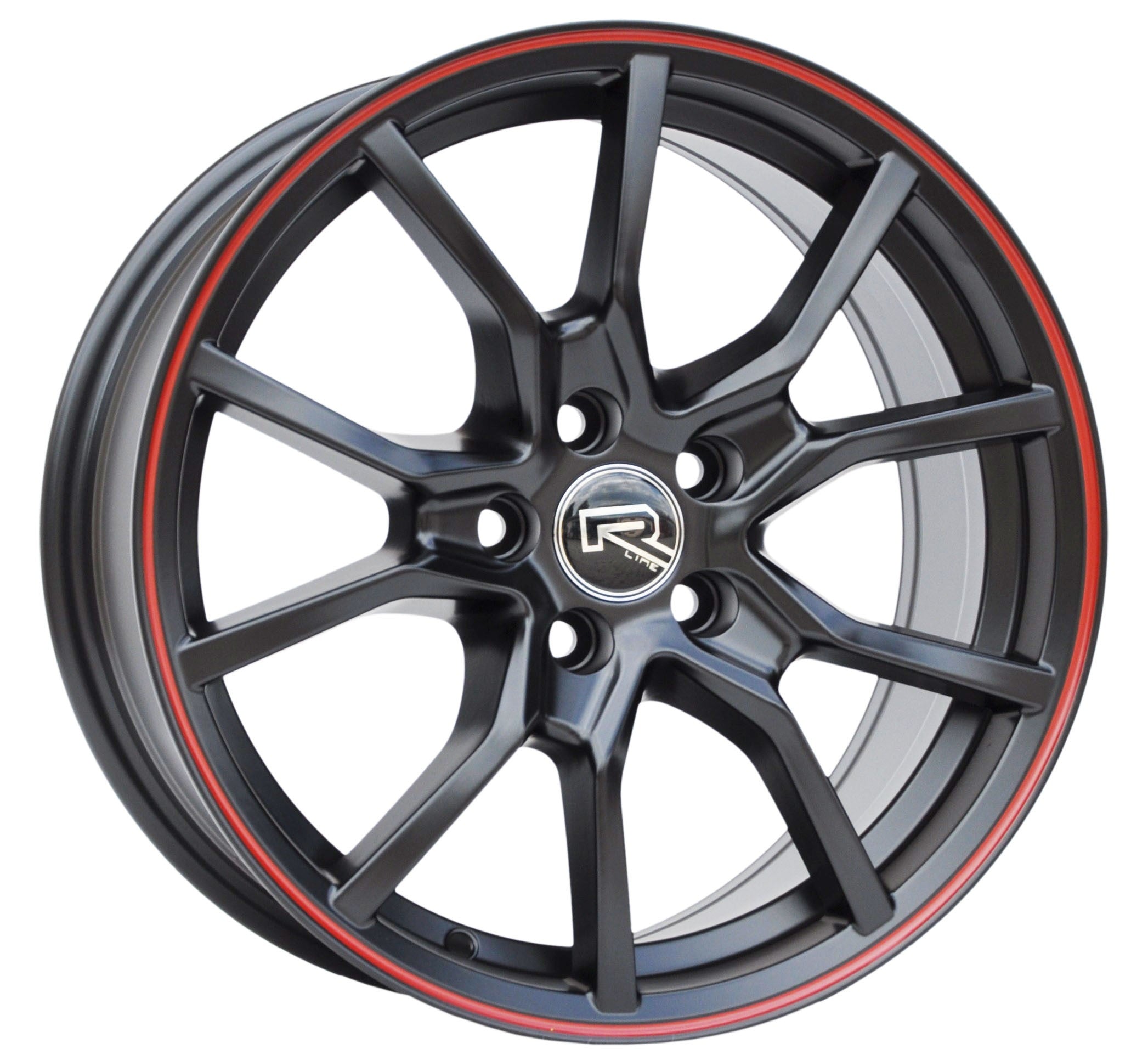 PDW 5253 Alufælge 16" 5x114.3 ET40 – Poleret/czerwony rant (sæt á 4)