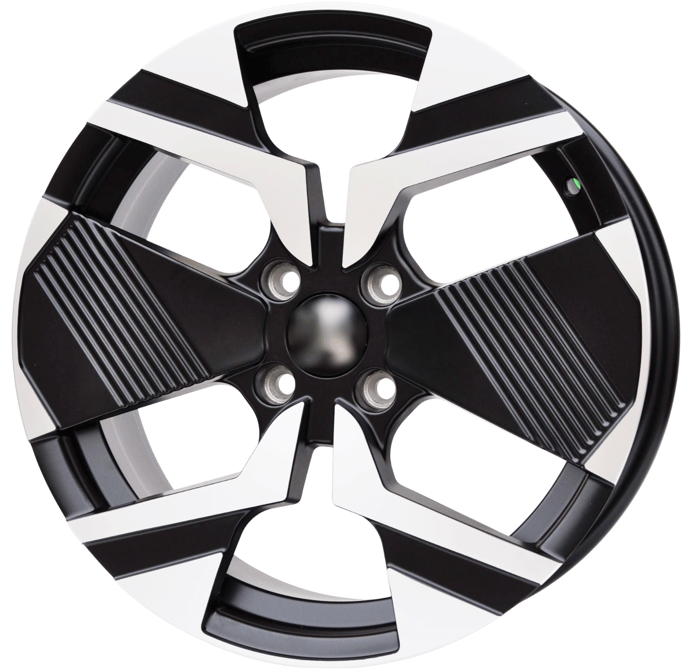 PDW 6148 Alufælge 17" 4x108 ET32 – Poleret/sort (sæt á 4)