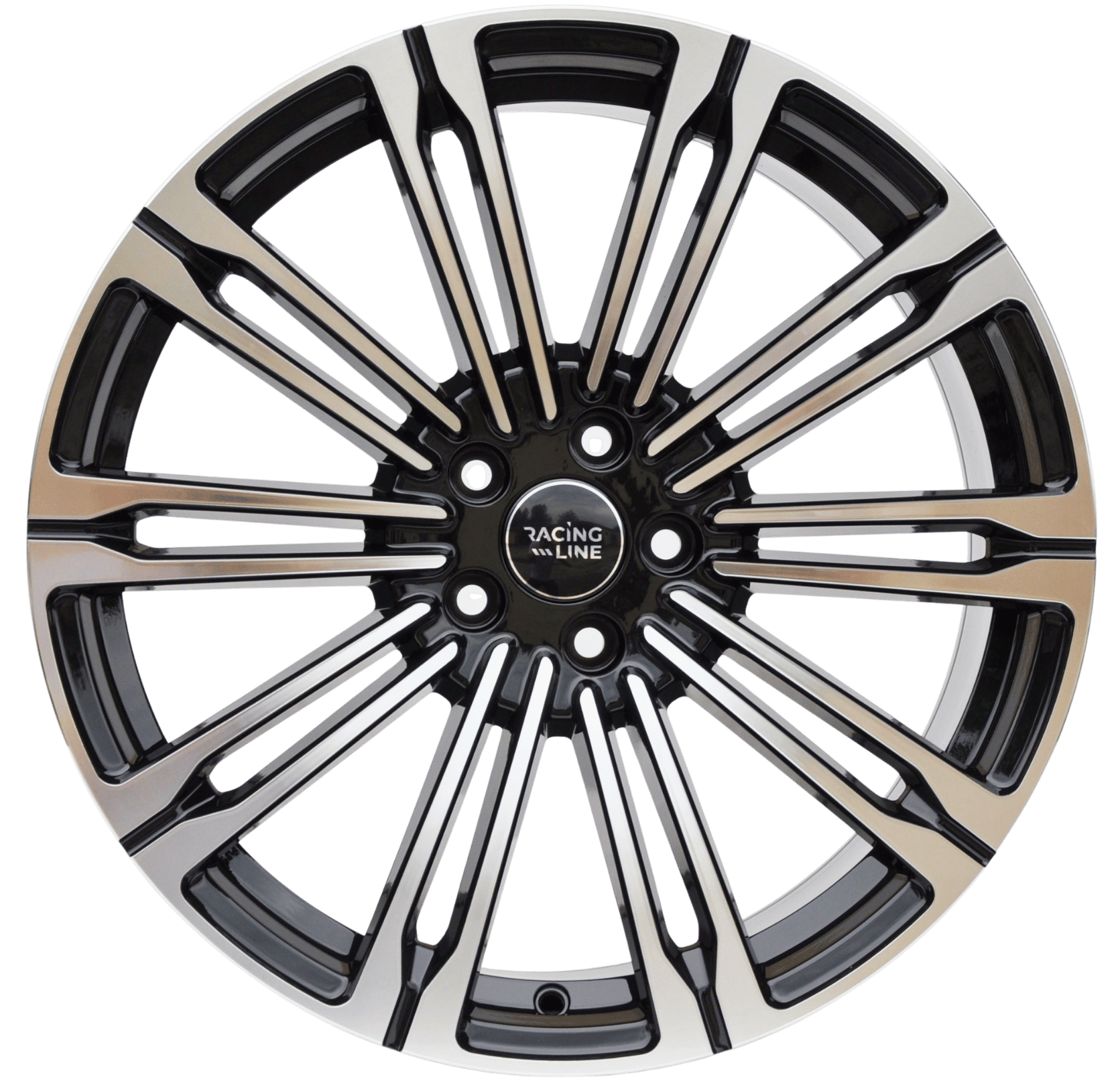 PDW 1808 Alufælge 22" 5x108 ET45 – Poleret/sort (sæt á 4)