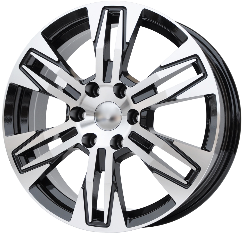 PDW 3606 Alufælge 17" 6x120 ET50 – Poleret/sort (sæt á 4)