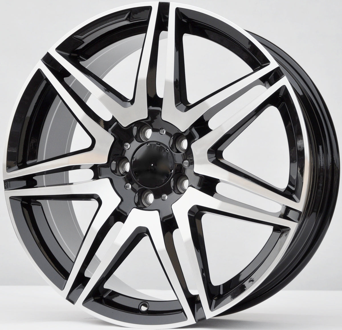 PDW 7075 Alufælge 19" 8J 5x112 ET52 – Poleret/sort (sæt á 4)