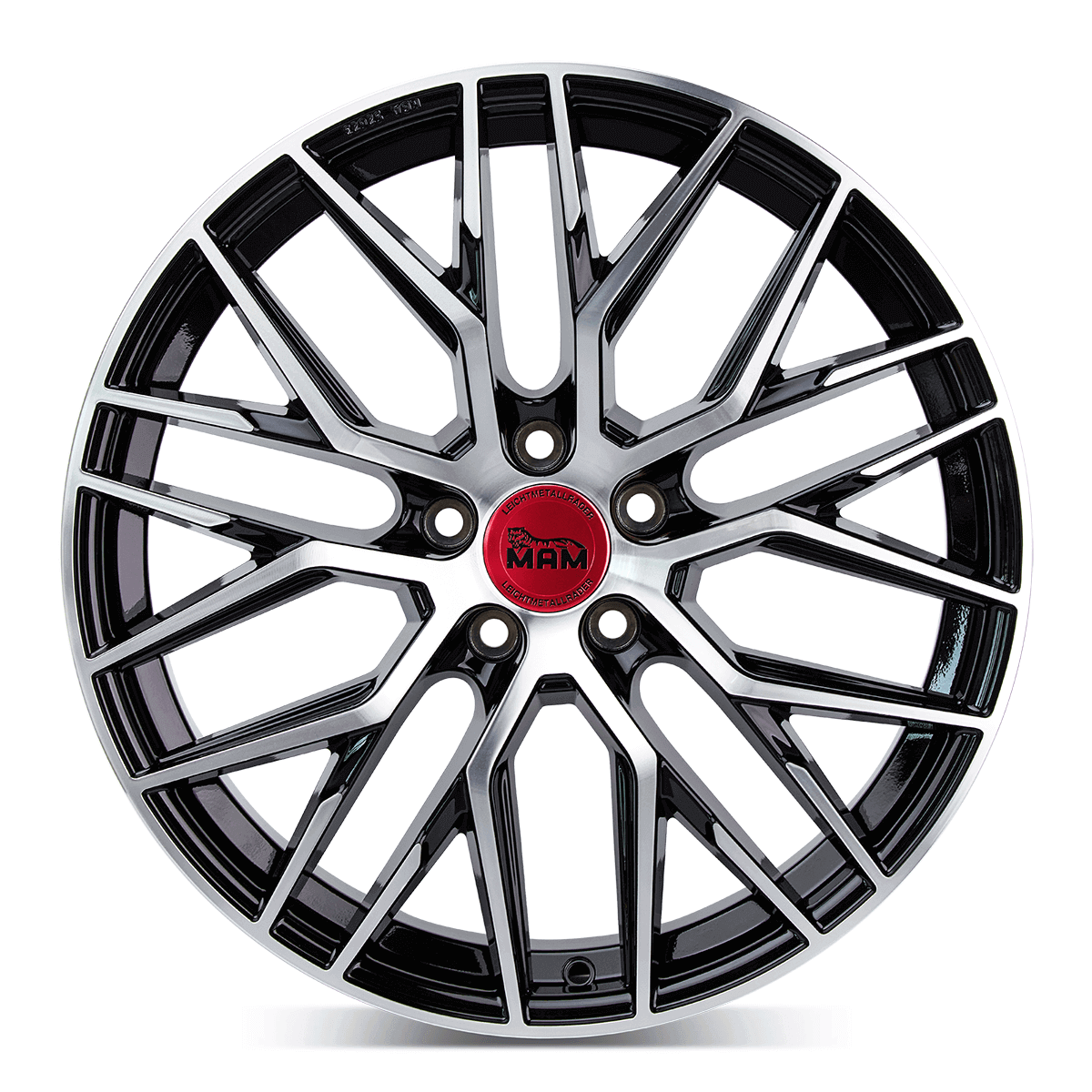 MAM RS4 Alufælge 16" 5x100 ET38 – Poleret/sort (sæt á 4)