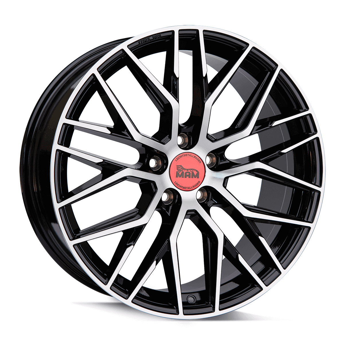 MAM RS4 Alufælge 16" 5x100 ET38 – Poleret/sort (sæt á 4)