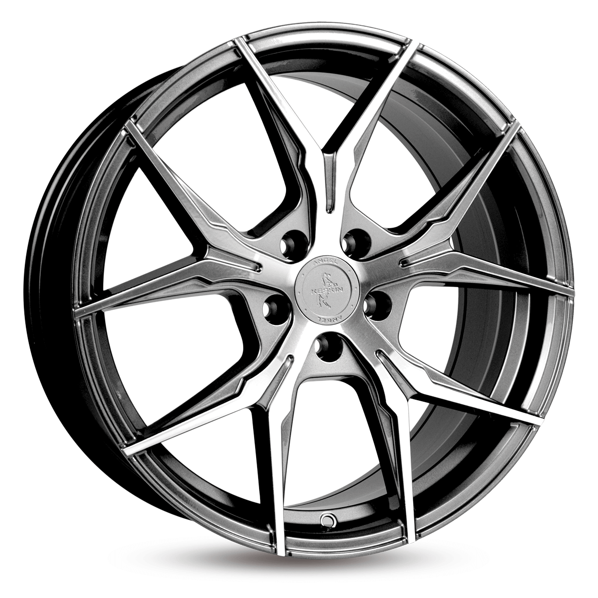 Keskin KT19 Alufælge 19" 8,5J 5x112 ET30 – Palladium m. poleret front (sæt á 4)