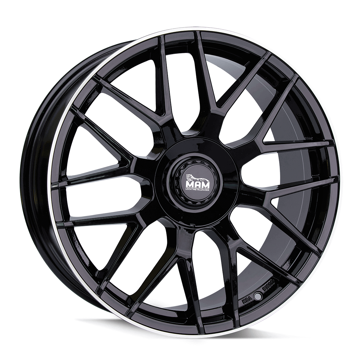 MAM GT1 Alufælge 19" 5x100 ET45 – Poleret/sort (sæt á 4)