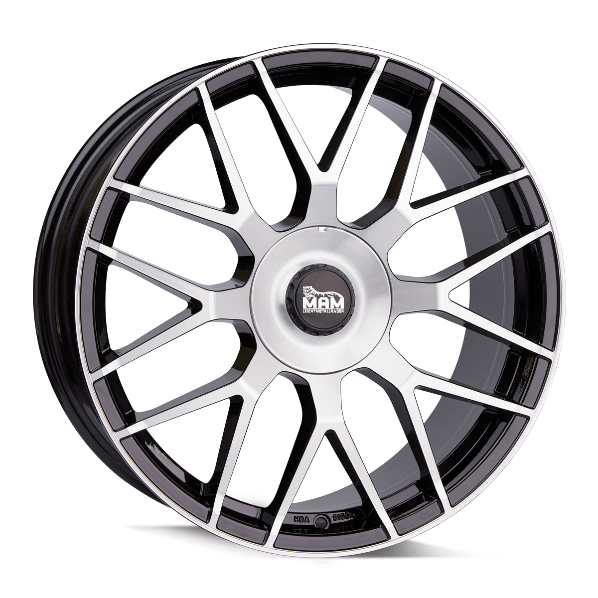 MAM GT1 Alufælge 19" 5x100 ET45 – Poleret/sort (sæt á 4)