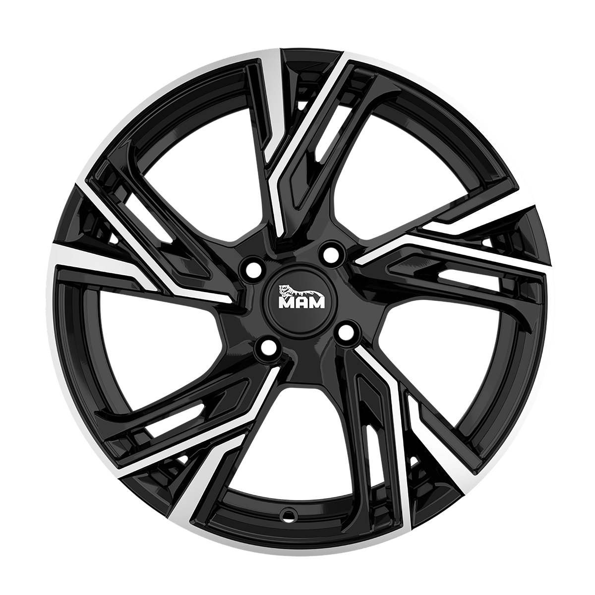 MAM RS5 Alufælge 16" 4x108 ET37 – Poleret/sort (sæt á 4)