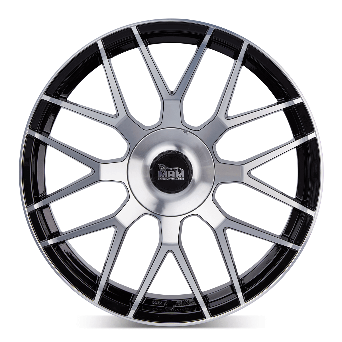 MAM GT1 Alufælge 19" 5x100 ET30 – Poleret/sort (sæt á 4)