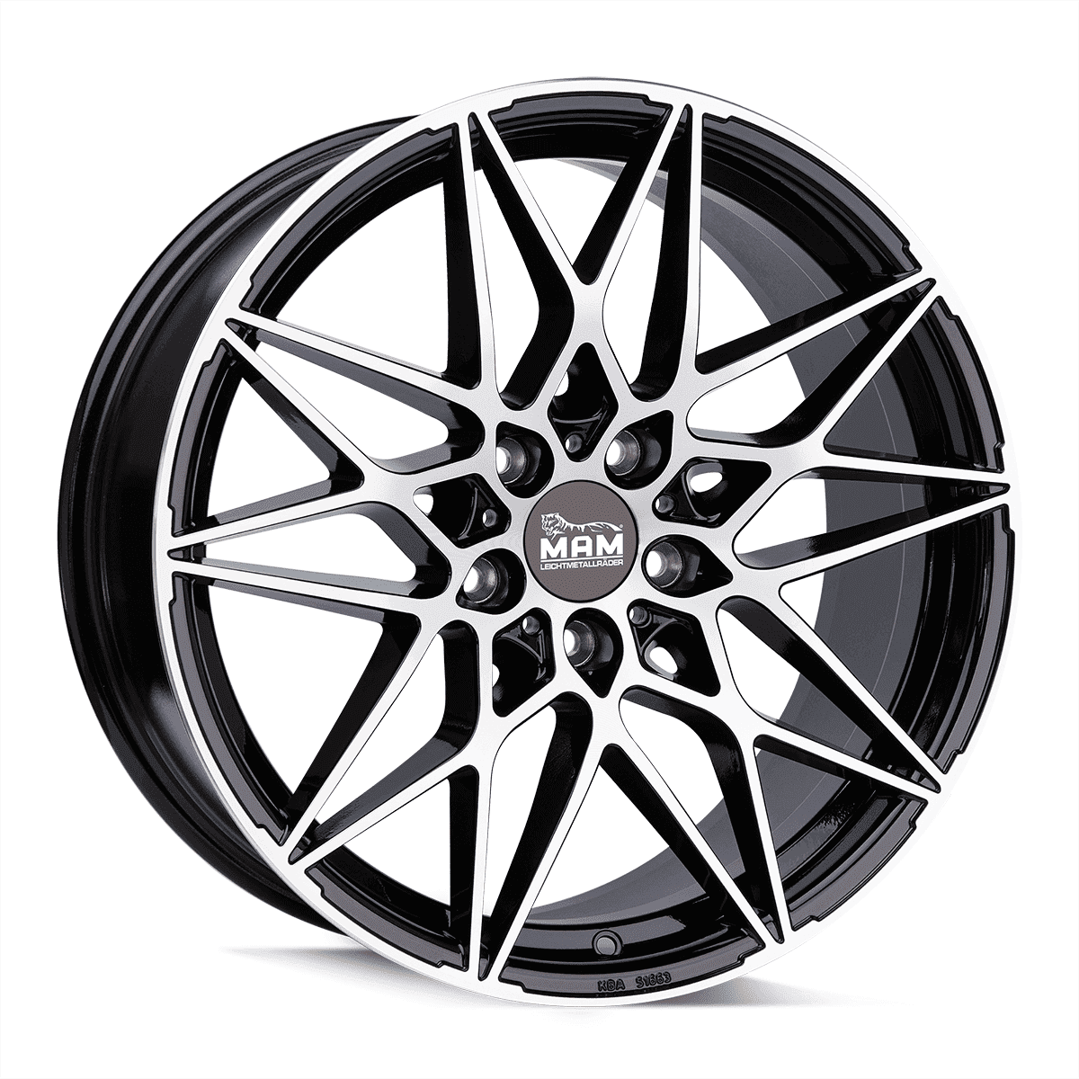 MAM B2N Alufælge 19" 5x112 ET30 – Poleret/sort (sæt á 4)