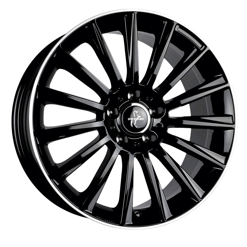 Keskin KT18 Alufælge 18" 5x112 ET30 – Poleret/sort (sæt á 4)