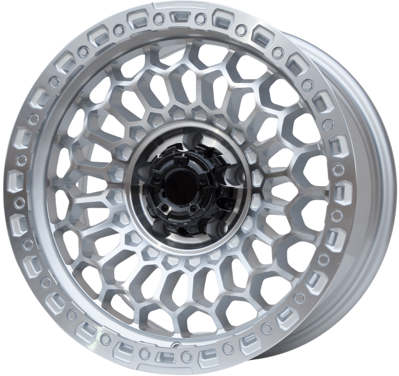 PDW FBX357 Alufælge 17" 5x127 ET-12 – Poleret/sølv (sæt á 4)