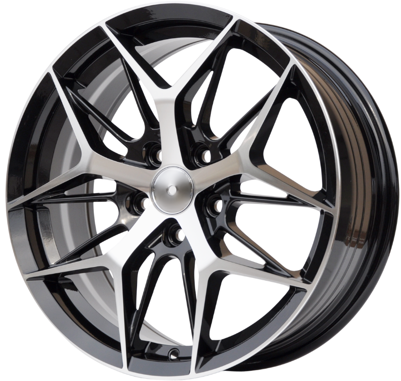 PDW FBX114 Alufælge 17" 5x112 ET40 – Poleret/sort (sæt á 4)