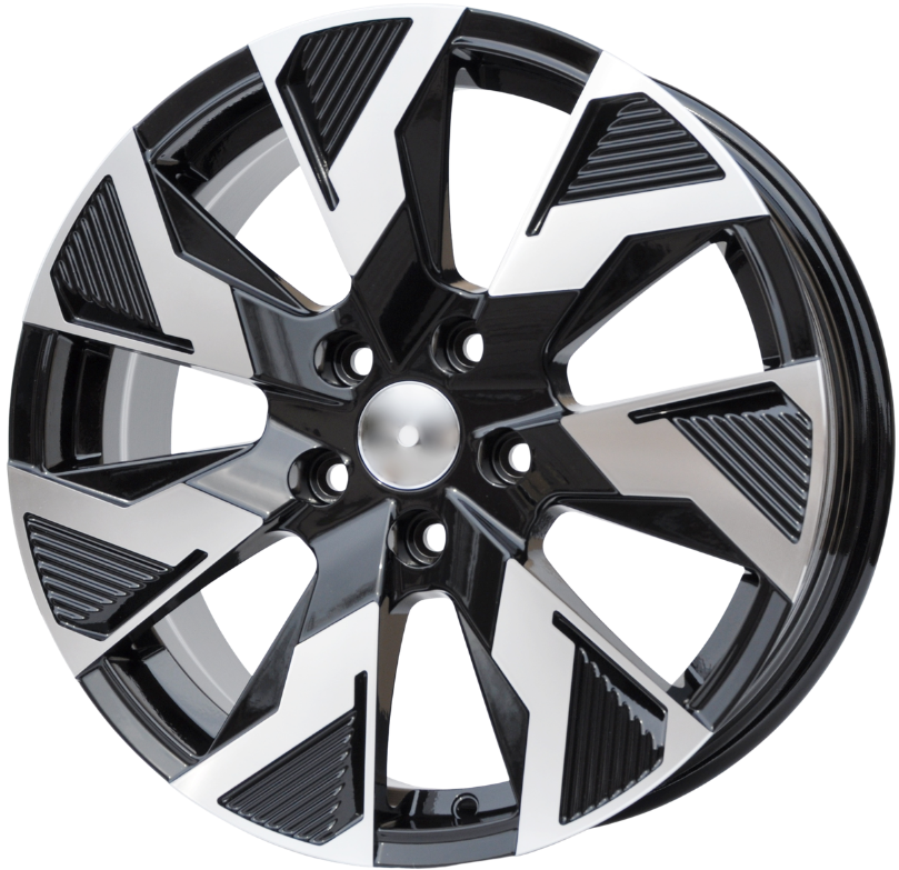 PDW 3521 Alufælge 17" 5x118 ET45 – Poleret/sort (sæt á 4)