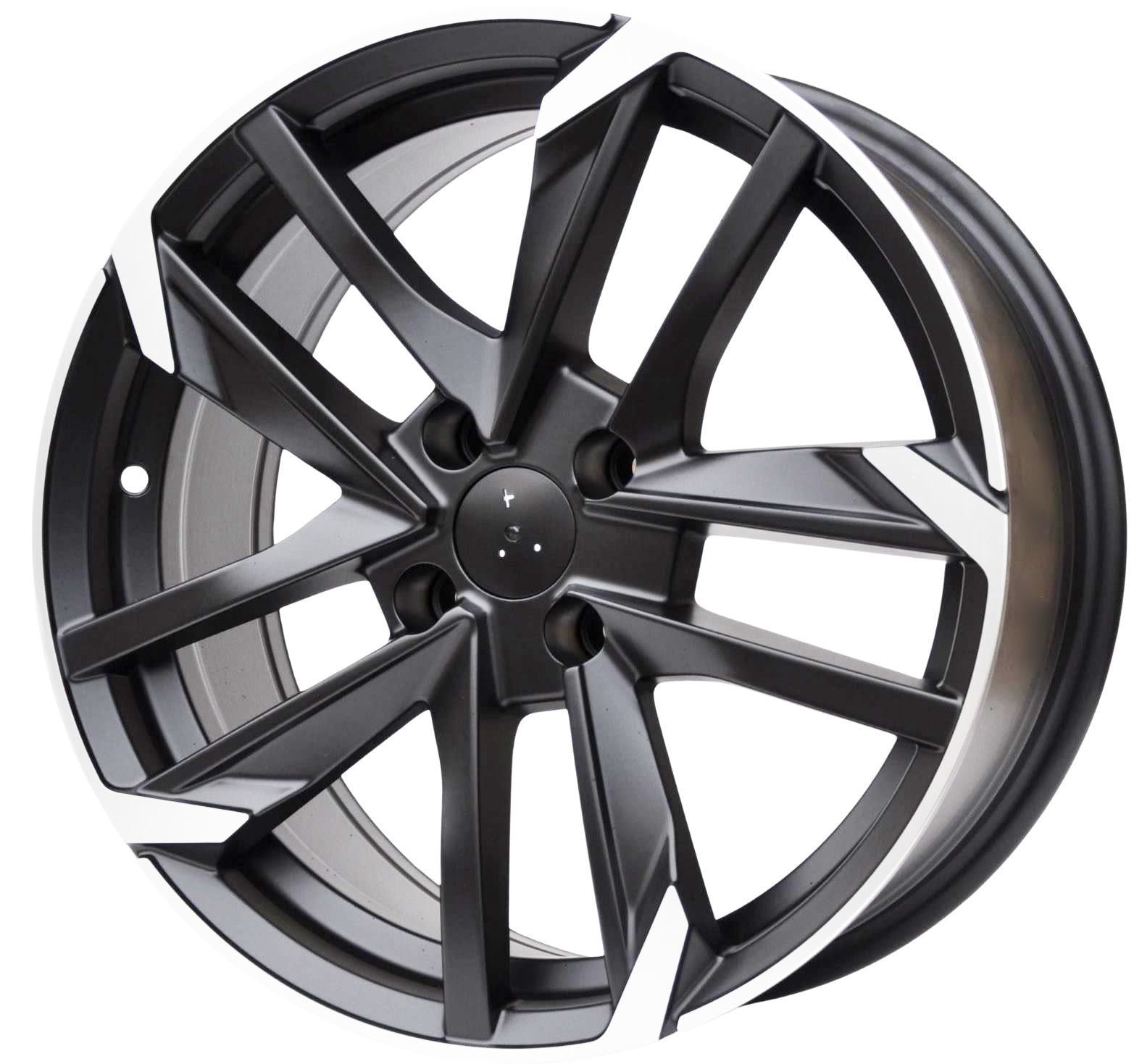 PDW 170/5788 Alufælge 17" 4x108 ET25 – Poleret/sort (sæt á 4)