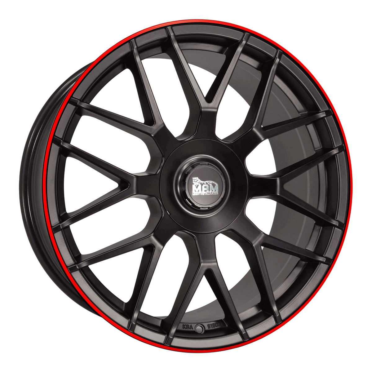 MAM GT1 Alufælge 19" 5x112 ET30 – Poleret/rød kant (sæt á 4)