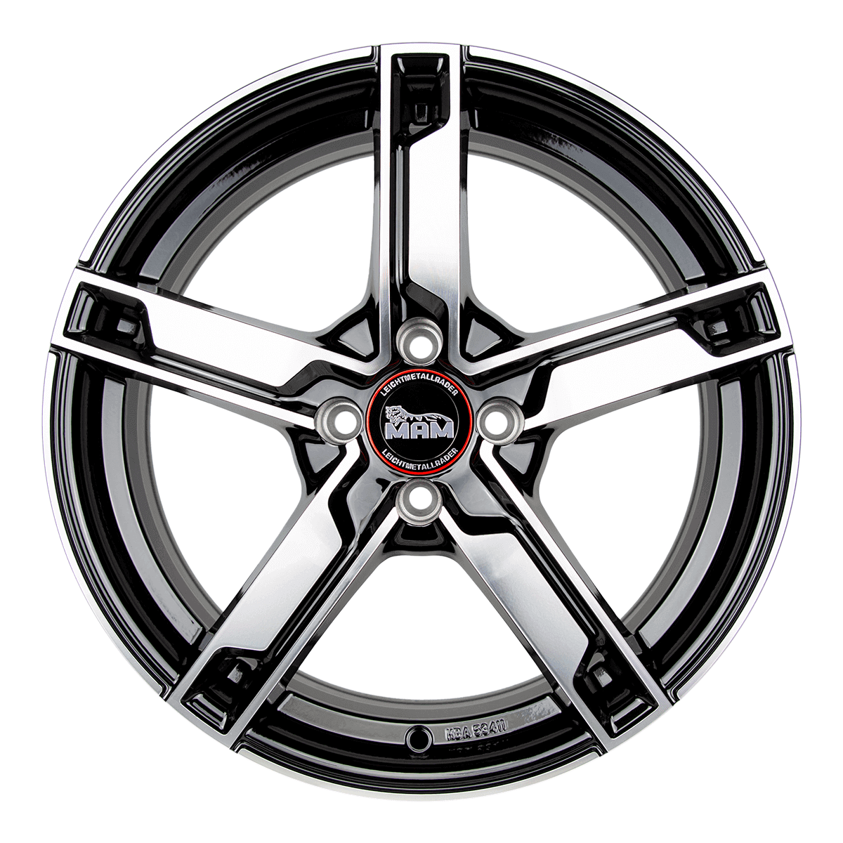 MAM W4 Alufælge 17" 5x112 ET48 – Poleret/sort (sæt á 4)