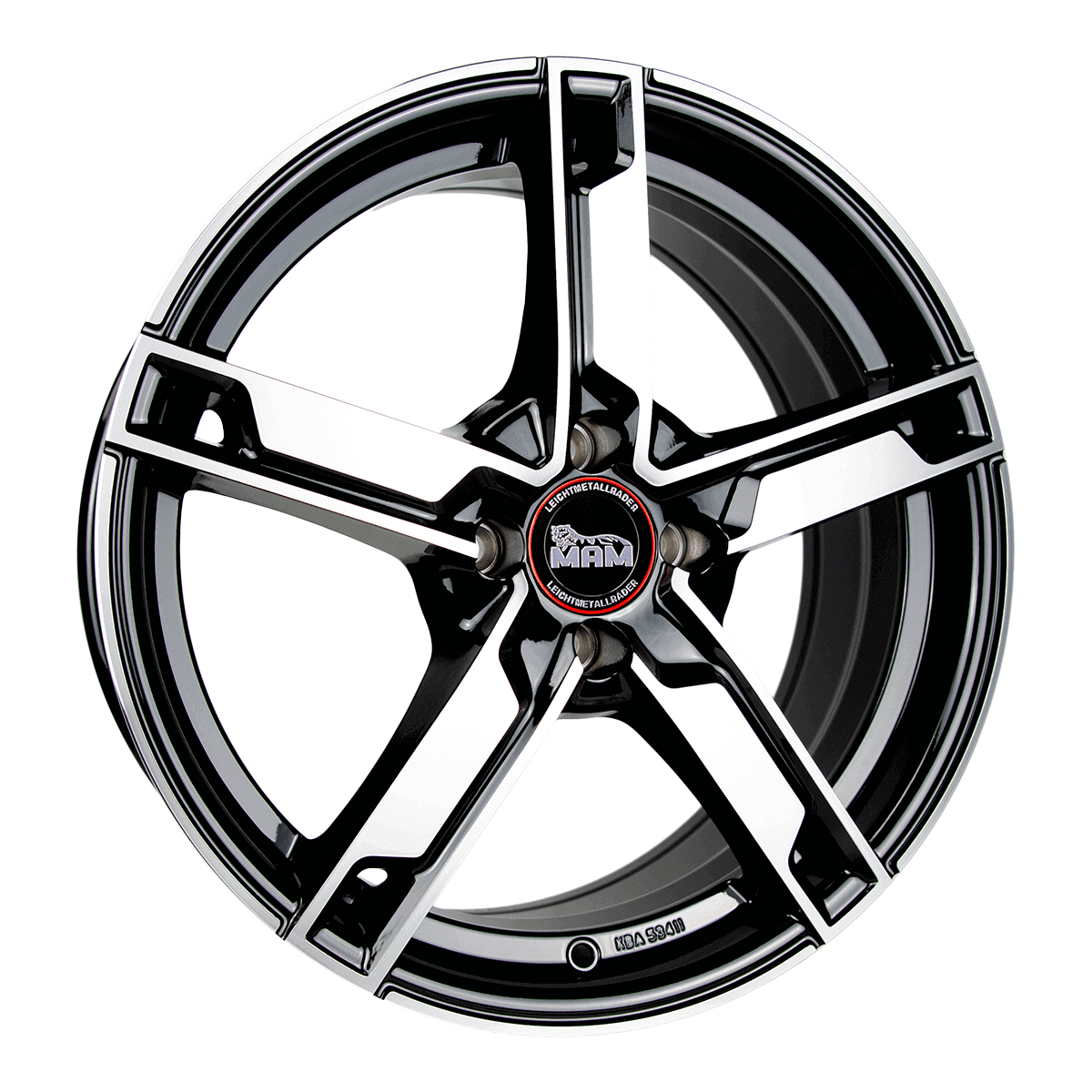 MAM W4 Alufælge 17" 5x112 ET48 – Poleret/sort (sæt á 4)