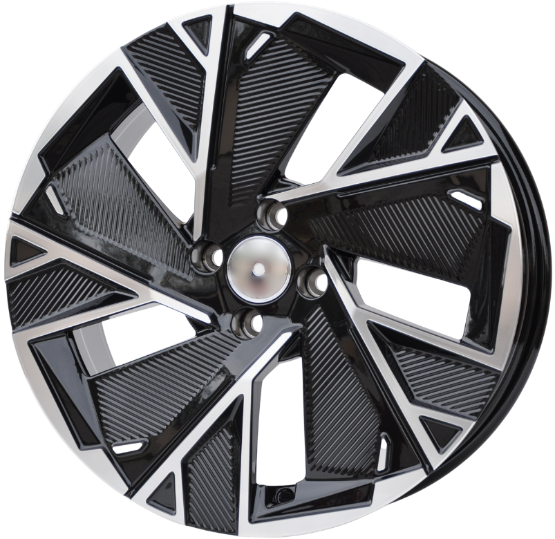 PDW 3625/5764 Alufælge 16" 6,5J 4x100 ET37 – Poleret/sort (sæt á 4)