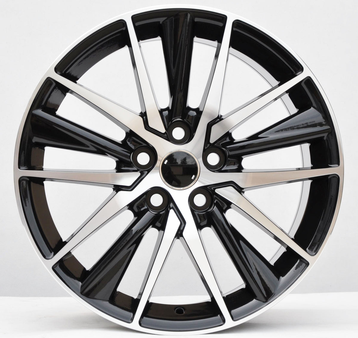 PDW 1638 Alufælge 17" 7J 5x100 ET45 – Poleret/sort (sæt á 4)
