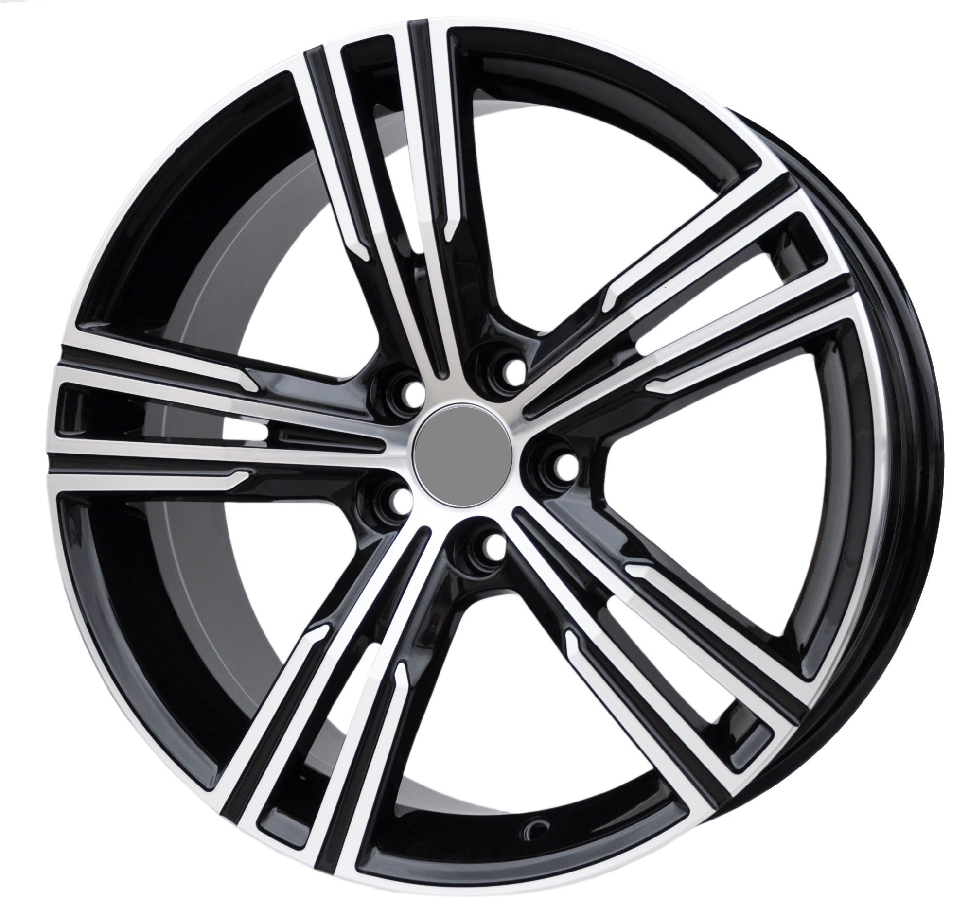 PDW 184 Alufælge 18" 5x108 ET52 – Poleret/sort (sæt á 4)
