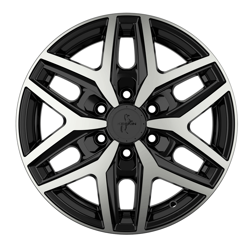 Keskin KT C1-6L Alufælge 16" 6x130 ET60 – BLACK FRONT POLISH (sæt á 4)