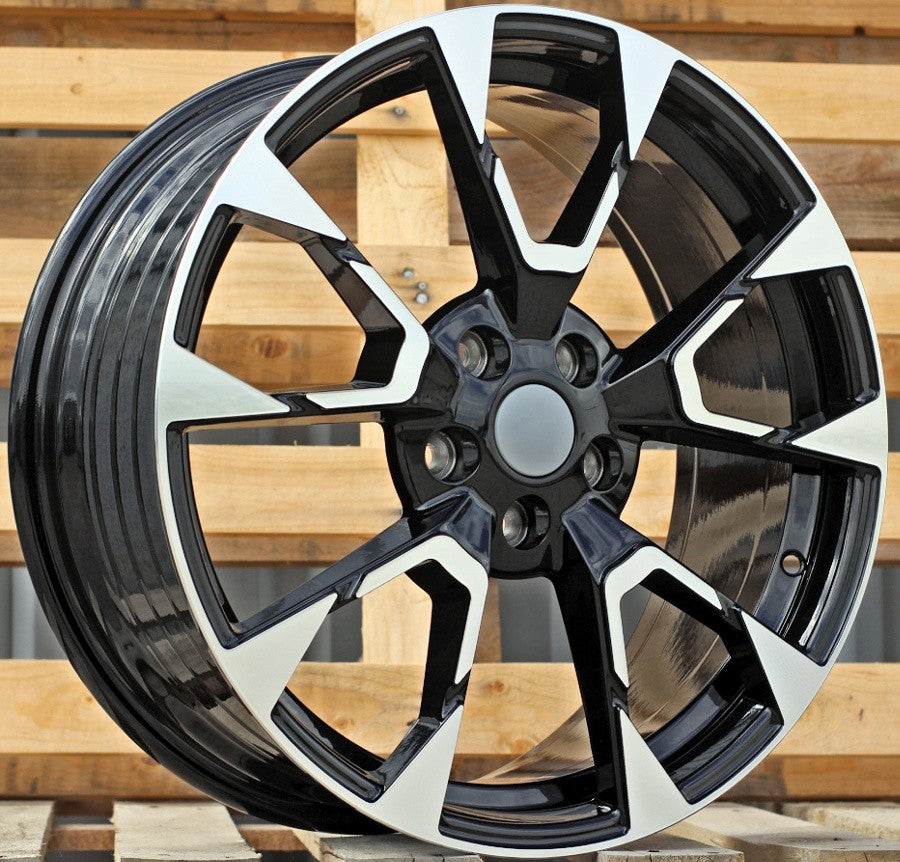 PDW 3639/5776 Alufælge 18" 5x108 ET50 – Poleret/sort (sæt á 4)