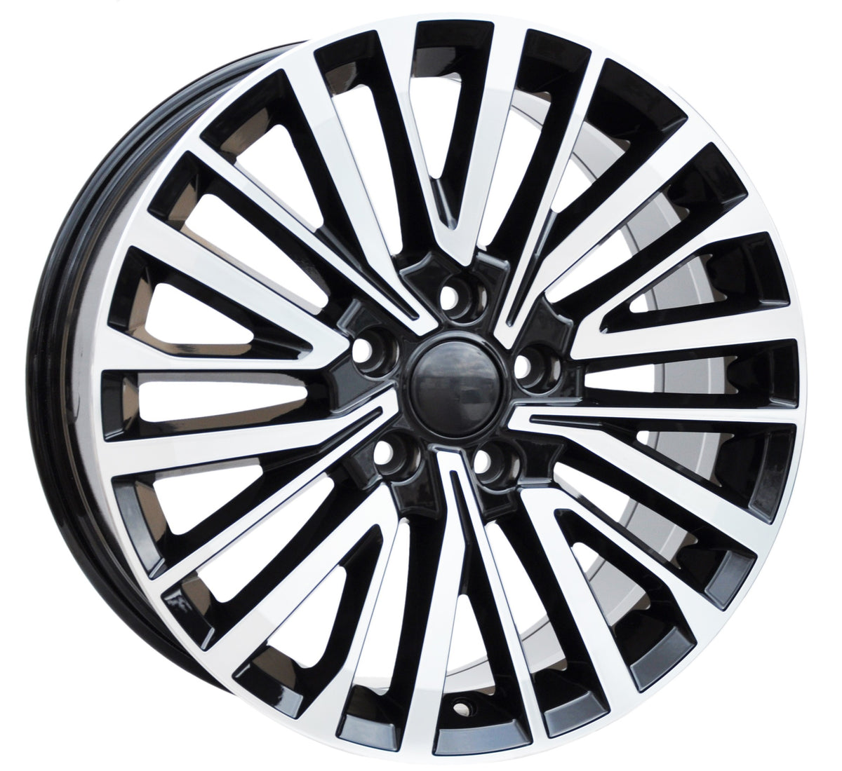 PDW 1515 Alufælge 17" 7J 5x120 ET55 – Poleret/sort pulverlakeret (sæt á 4)