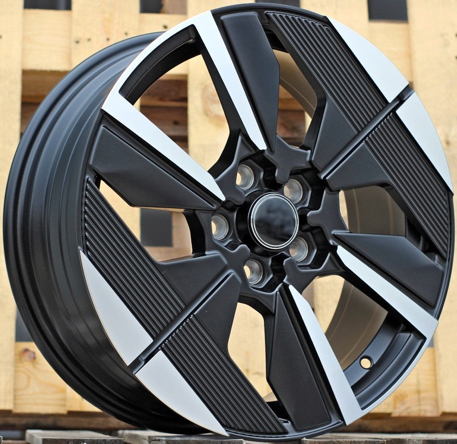 PDW 6158 Alufælge 17" 5x108 ET44 – Poleret/sort półmat (sæt á 4)