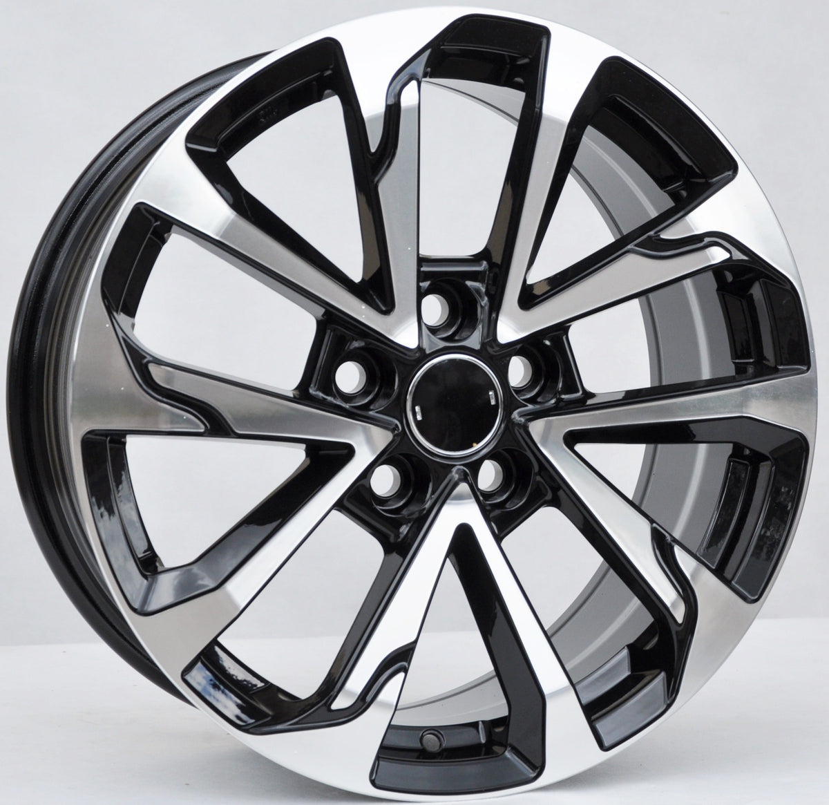 PDW FBX416 Alufælge 17" 7,5J 5x114.3 ET40 – Poleret/sort (sæt á 4)
