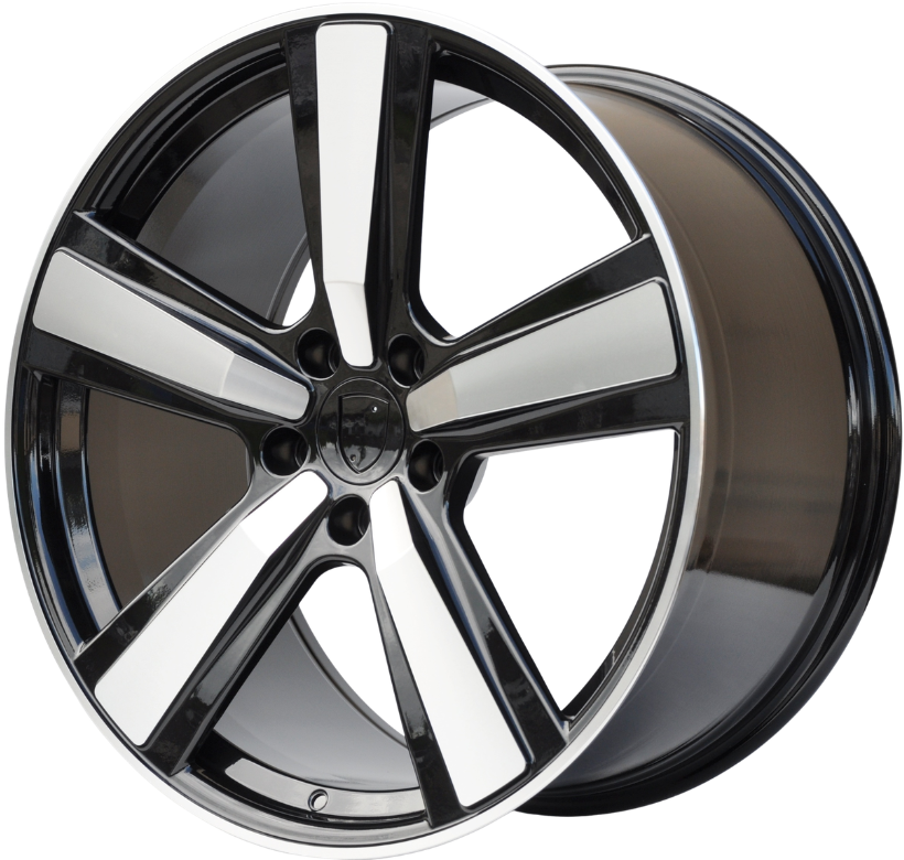PDW FC021 Alufælge 22" 10/11,5J 5x130 ET48 – Poleret/sort (sæt á 4)